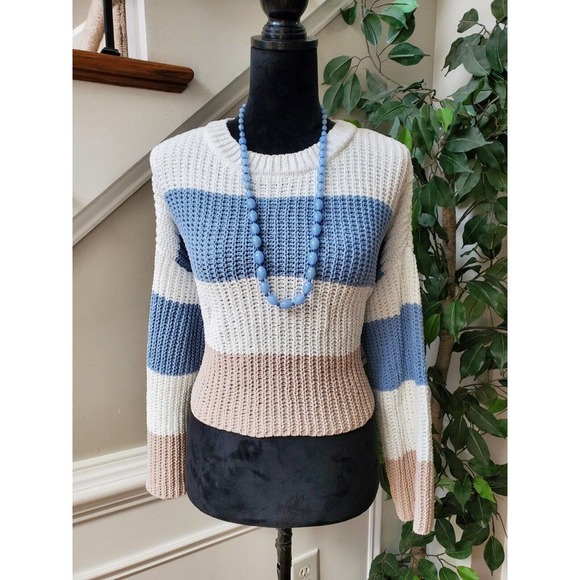 Moon & Madison Women Multicolor Long Sleeve Round Neck Pullover Knit Sweater XS - Picture 11 of 11